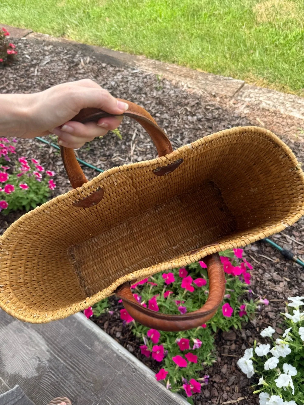 Vintage handwoven straw